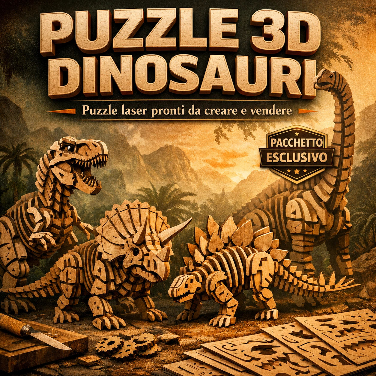 🦖 Puzzle 3D Dinosauri