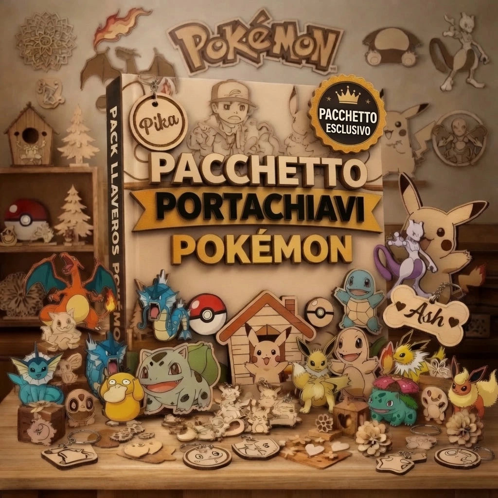 ⭐ Pacchetto Portachiavi Pokémon